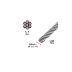 Cable flexible de acero 7x19 hilos, 75 m