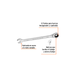 Llave combinada con rachet – Milímetros – - Imagen 2
