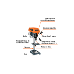 Taladro de piso 8", 1/3 HP (250 W), broquero 1/2" - Imagen 2