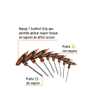 Juego de 8 llaves torx extralargas con mango T - Imagen 4