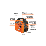 Generador silencioso inverter 2.2kW, 80 cc, encendido manual - Imagen 3