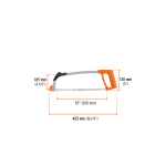 Arco profesional tubular de acero para segueta 12" - Imagen 3